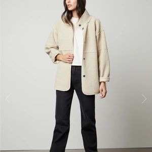 NWOT VELVET by Graham & Spencer Reversible Sherpa Coat | Sz Medium | Color: ECRU